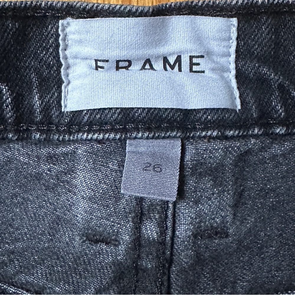 Frame Womens 26/28 Black Le High N Tight Straight Leg High Waist Denim Jeans - Picture 4 of 9